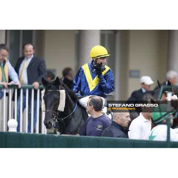Mario Esposito and Stregatto winners of the Premio UNPCPS Milan, San Siro racecourse,12 ottobre 2014 photo Stefano Grasso/Trenno srl