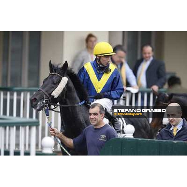 Mario Esposito and Stregatto winners of the Premio UNPCPS Milan, San Siro racecourse,12 ottobre 2014 photo Stefano Grasso/Trenno srl