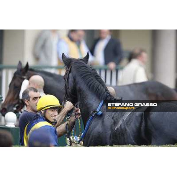 Mario Esposito and Stregatto winners of the Premio UNPCPS Milan, San Siro racecourse,12 ottobre 2014 photo Stefano Grasso/Trenno srl