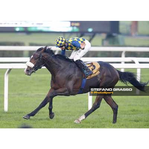 Fabio Branca on Dylan Mouth wins the Gran Premio del Jockey Club Milan,San Siro racecourse 19th october 2014 ph.Stefano Grasso/Trenno srl