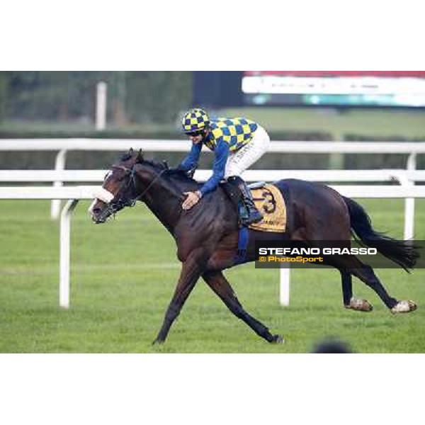 Fabio Branca on Dylan Mouth wins the Gran Premio del Jockey Club Milan,San Siro racecourse 19th october 2014 ph.Stefano Grasso/Trenno srl