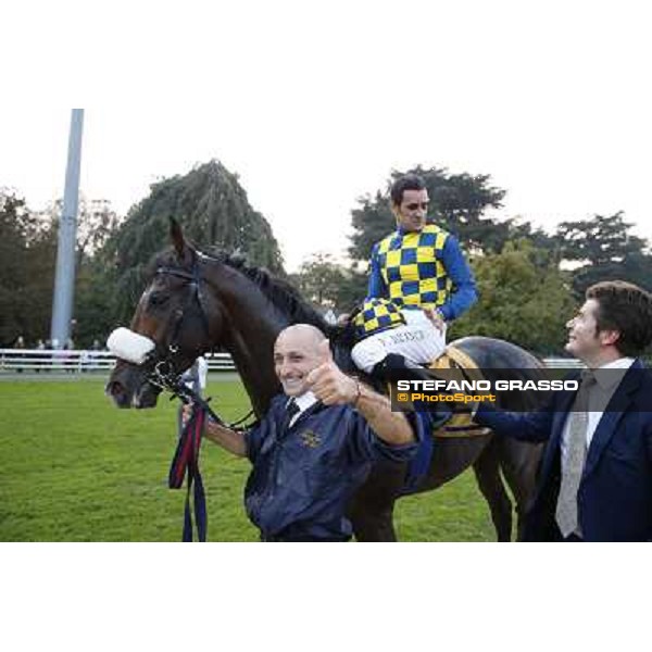 Gran Premio del Jockey Club Fabio Branca on Dylan Mouth and Stefano Botti Milano,San Siro racecourse 19 otct.2014 photo Stefano Grasso/Trenno srl