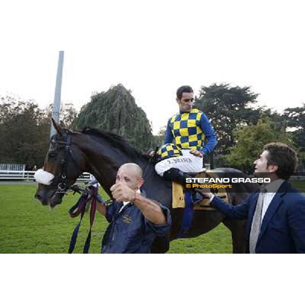 Gran Premio del Jockey Club Fabio Branca on Dylan Mouth and Stefano Botti Milano,San Siro racecourse 19 otct.2014 photo Stefano Grasso/Trenno srl