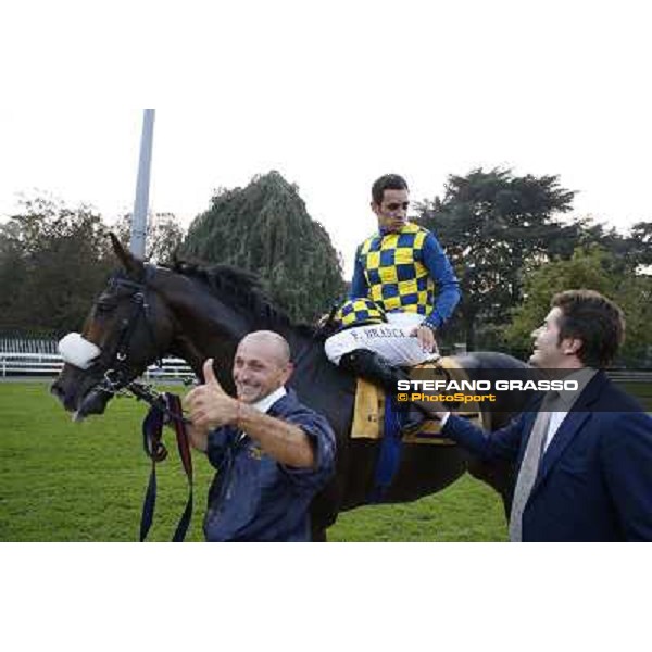 Gran Premio del Jockey Club Fabio Branca on Dylan Mouth and Stefano Botti Milano,San Siro racecourse 19 otct.2014 photo Stefano Grasso/Trenno srl