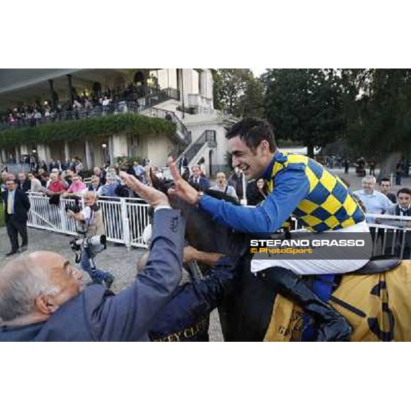 Gran Premio del Jockey Club Fabio Branca on Dylan Mouth and Felice Villa Milano,San Siro racecourse 19 otct.2014 photo Stefano Grasso/Trenno srl