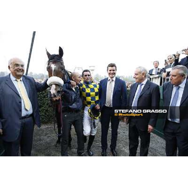 Gran Premio del Jockey Club Fabio Branca,Dylan Mouth and Felice Villa with Botti\'s connection Milano,San Siro racecourse 19 otct.2014 photo Stefano Grasso/Trenno srl