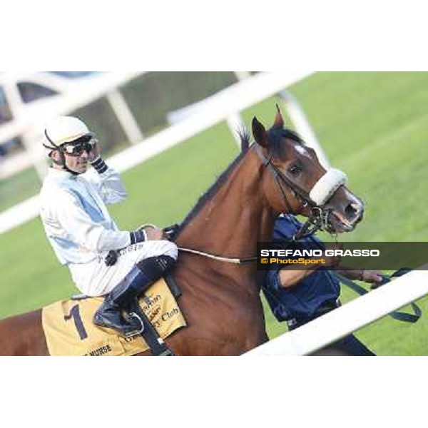 Gran Premio del Jockey Club Dario Vargiu on Biz the Nurse Milano,San Siro racecourse 19 otct.2014 photo Stefano Grasso/Trenno srl