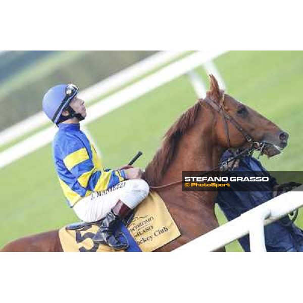 Gran Premio del Jockey Club Luca Maniezzi on Refuse to Bobbin Milano,San Siro racecourse 19 otct.2014 photo Stefano Grasso/Trenno srl