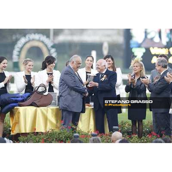 The prize giving ceremony of the Gran Premio del Jockey Club Milano,San Siro racecourse 19 otct.2014 photo Stefano Grasso/Trenno srl