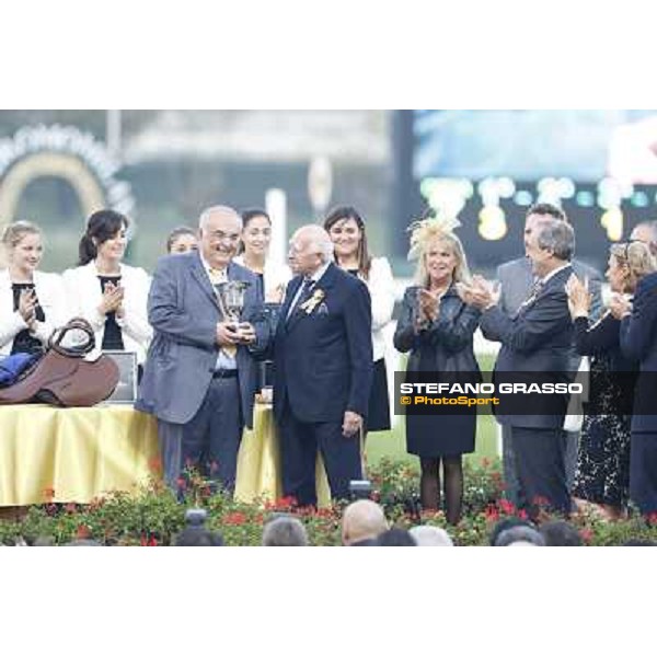 The prize giving ceremony of the Gran Premio del Jockey Club Milano,San Siro racecourse 19 otct.2014 photo Stefano Grasso/Trenno srl