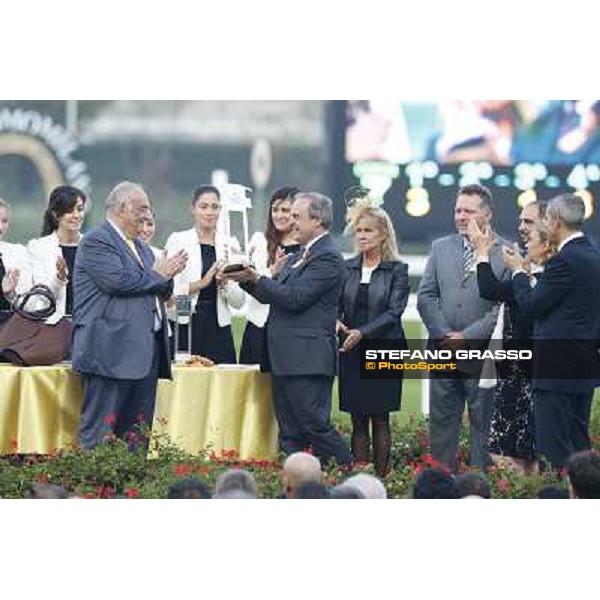 The prize giving ceremony of the Gran Premio del Jockey Club Milano,San Siro racecourse 19 otct.2014 photo Stefano Grasso/Trenno srl