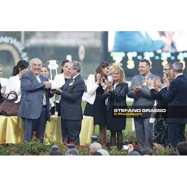 The prize giving ceremony of the Gran Premio del Jockey Club Milano,San Siro racecourse 19 otct.2014 photo Stefano Grasso/Trenno srl