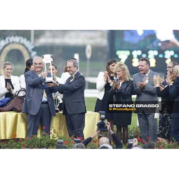 The prize giving ceremony of the Gran Premio del Jockey Club Milano,San Siro racecourse 19 otct.2014 photo Stefano Grasso/Trenno srl