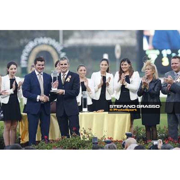 The prize giving ceremony of the Gran Premio del Jockey Club Milano,San Siro racecourse 19 otct.2014 photo Stefano Grasso/Trenno srl