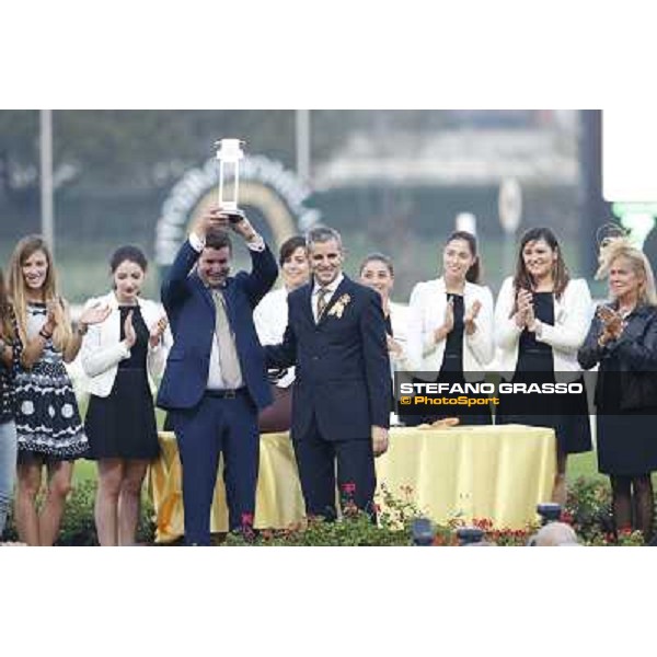 The prize giving ceremony of the Gran Premio del Jockey Club Milano,San Siro racecourse 19 otct.2014 photo Stefano Grasso/Trenno srl