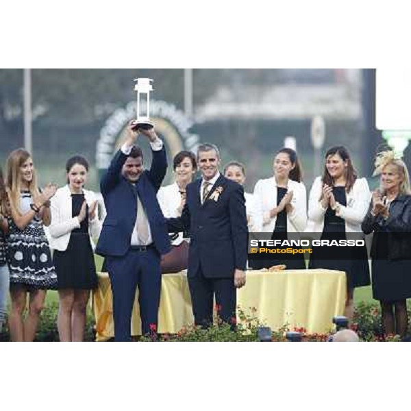 The prize giving ceremony of the Gran Premio del Jockey Club Milano,San Siro racecourse 19 otct.2014 photo Stefano Grasso/Trenno srl