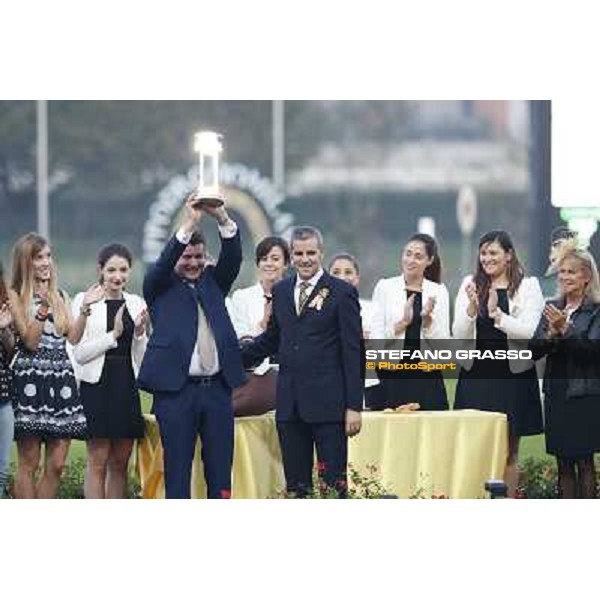 The prize giving ceremony of the Gran Premio del Jockey Club Milano,San Siro racecourse 19 otct.2014 photo Stefano Grasso/Trenno srl