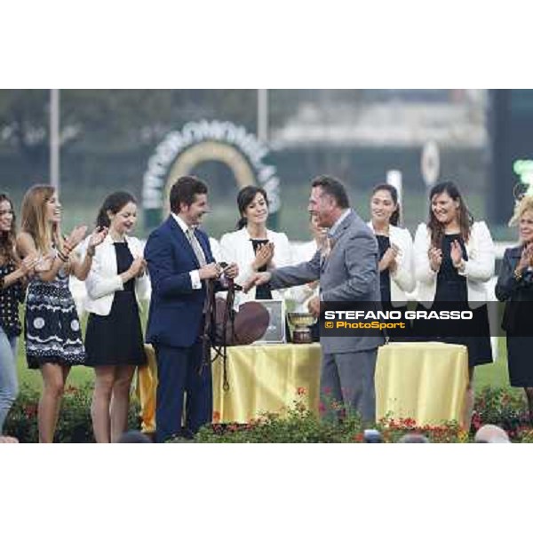 The prize giving ceremony of the Gran Premio del Jockey Club Milano,San Siro racecourse 19 otct.2014 photo Stefano Grasso/Trenno srl