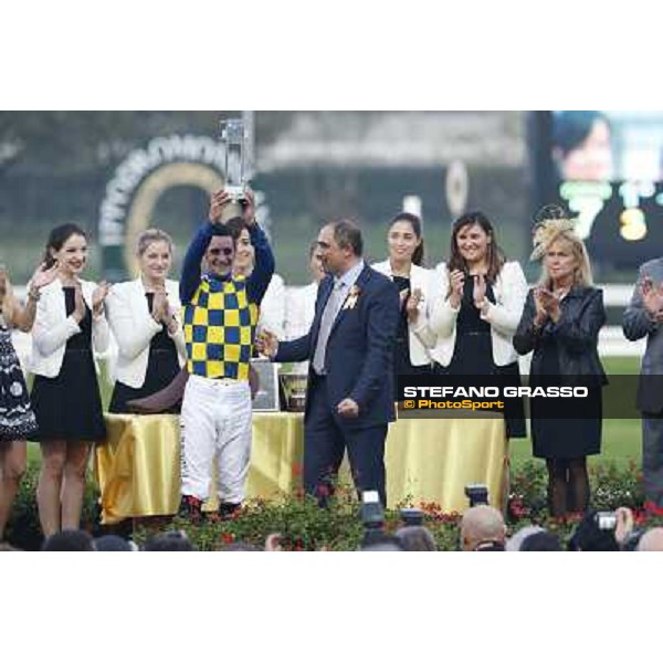 The prize giving ceremony of the Gran Premio del Jockey Club Milano,San Siro racecourse 19 otct.2014 photo Stefano Grasso/Trenno srl