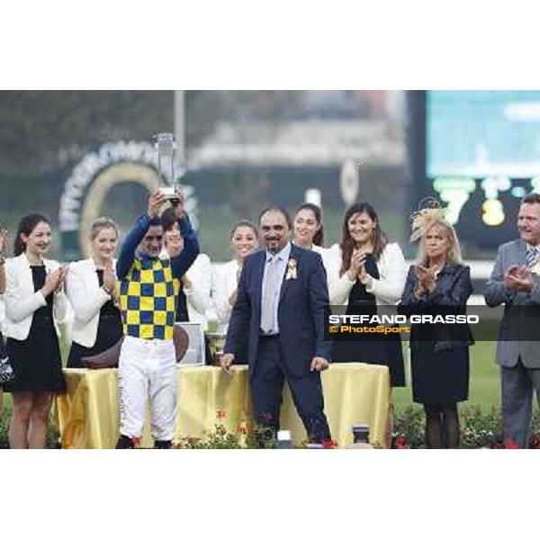 The prize giving ceremony of the Gran Premio del Jockey Club Milano,San Siro racecourse 19 otct.2014 photo Stefano Grasso/Trenno srl