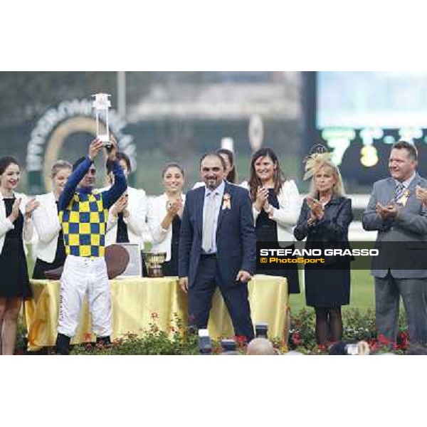 The prize giving ceremony of the Gran Premio del Jockey Club Milano,San Siro racecourse 19 otct.2014 photo Stefano Grasso/Trenno srl