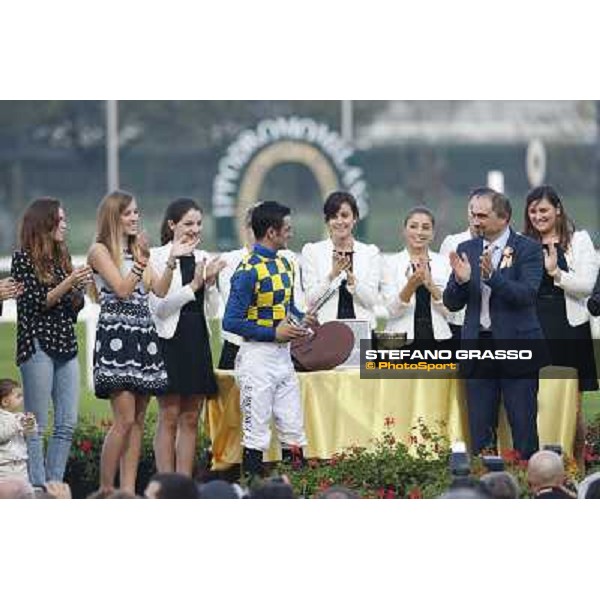 The prize giving ceremony of the Gran Premio del Jockey Club Milano,San Siro racecourse 19 otct.2014 photo Stefano Grasso/Trenno srl