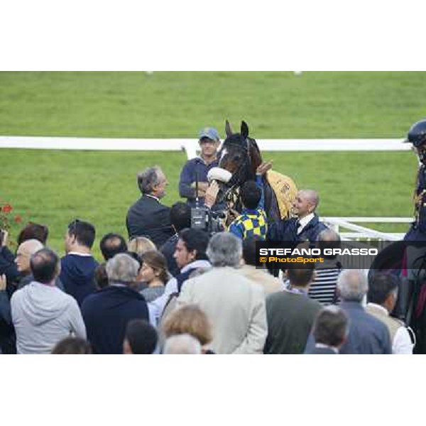 The prize giving ceremony of the Gran Premio del Jockey Club - Dylan Mouth Milano,San Siro racecourse 19 otct.2014 photo Stefano Grasso/Trenno srl