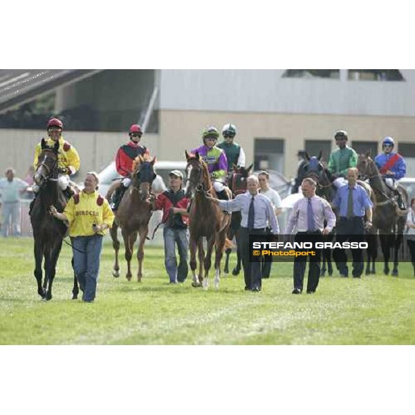 parading of 132. Maurice Lacroix-Trophy- the winner Ted Durcan on Ajigolo in the middle Baden Baden 2nd september 2005 ph. Stefano Grasso