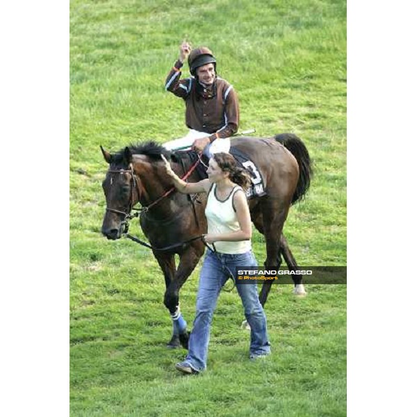 Dirck Fuhrmann on Ladrina coming back after winning Preis des Murgtals Baden Baden 2nd september 2005 ph. Stefano Grasso