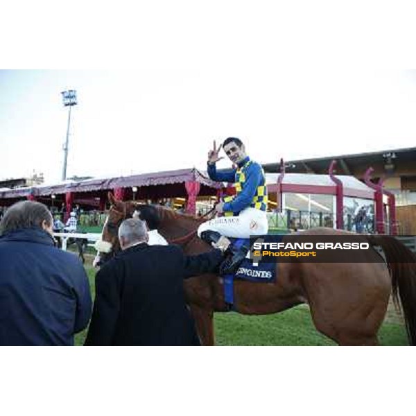 Fabio Branca and Final Score win the Premio Longines Lydia Tesio Roma.Capannelle racecourse 26th october 2014 ph.Stefano Grasso