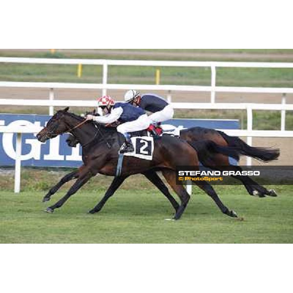 Olivier Peslier on Cape Magic goes to win the Premio Conte Felice Scheibler Roma.Capannelle racecourse 26th october 2014 ph.Stefano Grasso