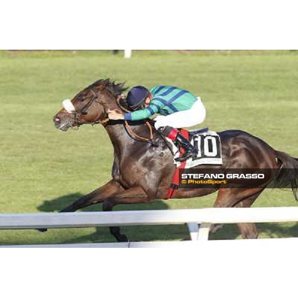 Dario Vargiu on Spicy Jam wins the Premio Ubaldo Pandolfi Roma.Capannelle racecourse 26th october 2014 ph.Stefano Grasso