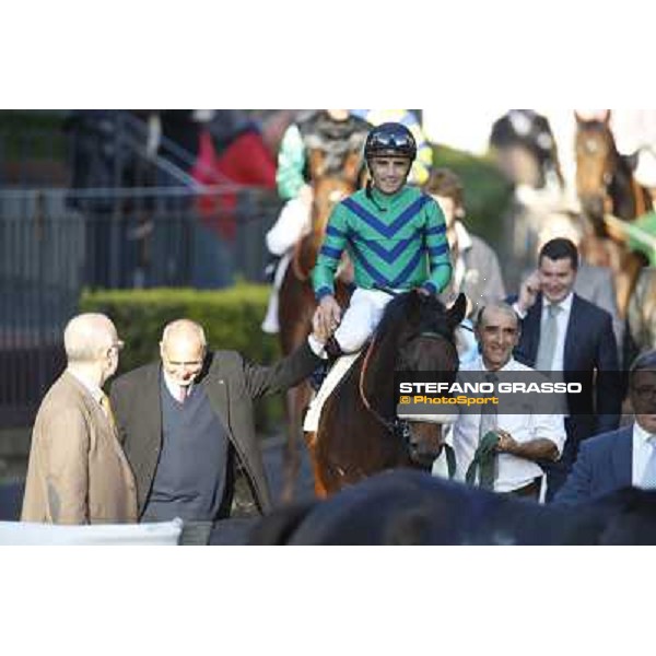 Dario Vargiu on Spicy Jam after winning the Premio Ubaldo Pandolfi Roma.Capannelle racecourse 26th october 2014 ph.Stefano Grasso