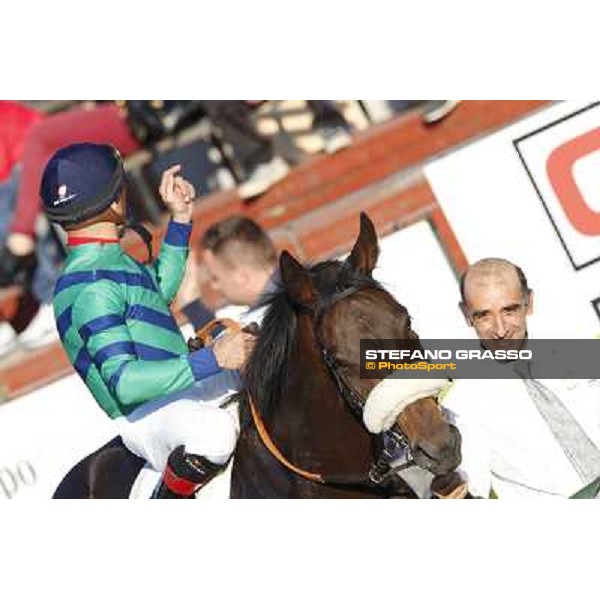 Dario Vargiu on Spicy Jam after winning the Premio Ubaldo Pandolfi Roma.Capannelle racecourse 26th october 2014 ph.Stefano Grasso