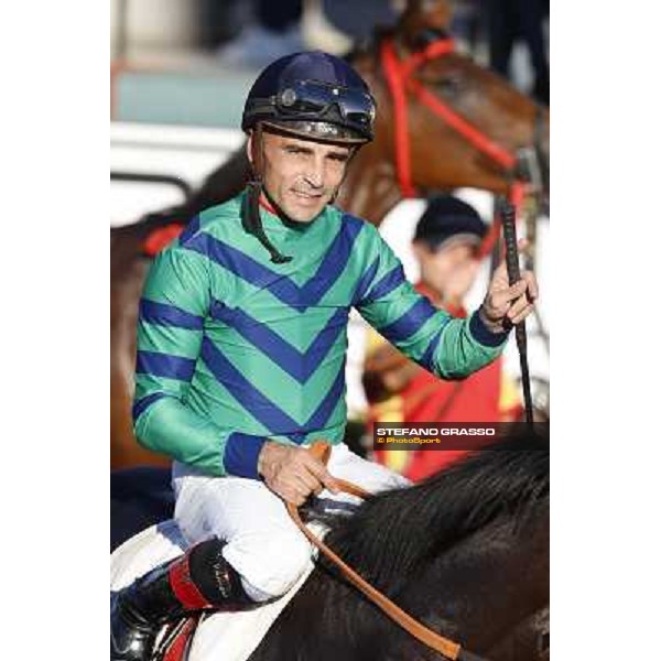 Dario Vargiu on Spicy Jam after winning the Premio Ubaldo Pandolfi Roma.Capannelle racecourse 26th october 2014 ph.Stefano Grasso
