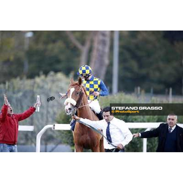 Fabio Branca on Final Score after winning the Premio Longines Lydia Tesio Roma.Capannelle racecourse 26th october 2014 ph.Stefano Grasso