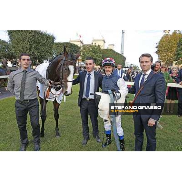 Olivier Peslier,Cape Magic and their connection after winning the Premio Conte Felice Scheibler Roma.Capannelle racecourse 26th october 2014 ph.Stefano Grasso