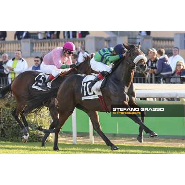 Dario Vargiu on Spicy Jam wins the Premio Ubaldo Pandolfi Roma.Capannelle racecourse 26th october 2014 ph.Domenico Savi/Grasso