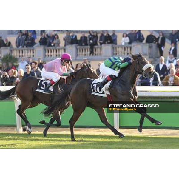 Dario Vargiu on Spicy Jam wins the Premio Ubaldo Pandolfi Roma.Capannelle racecourse 26th october 2014 ph.Domenico Savi/Grasso