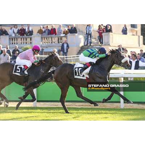 Dario Vargiu on Spicy Jam wins the Premio Ubaldo Pandolfi Roma.Capannelle racecourse 26th october 2014 ph.Domenico Savi/Grasso