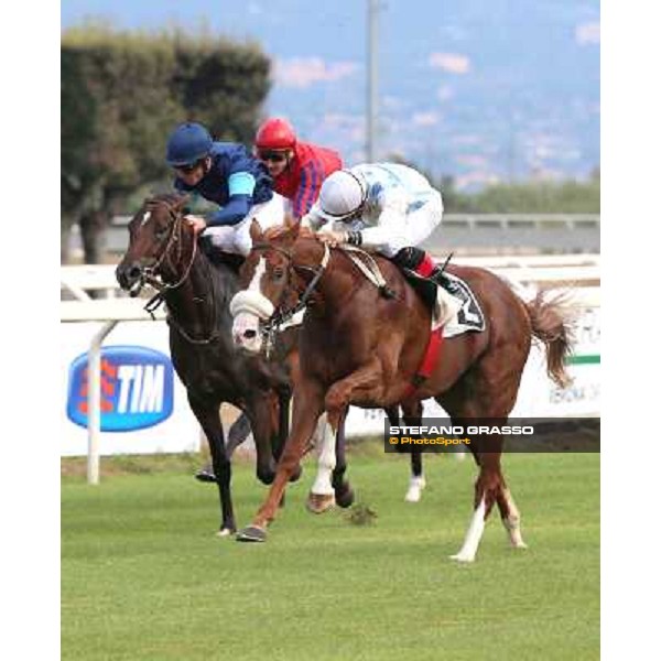Dario Vargiu on Misterious Boy wins the Premio Guido Berardelli Roma.Capannelle racecourse 26th october 2014 ph.Domenico Savi/Grasso