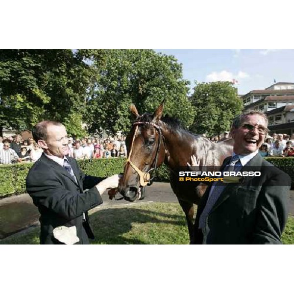 a very happy Clive Brittain with Warrsan in the winner circle of 133. Grosser Volkswagen Preis von Baden Iffezheim Baden Baden 4th september 2005 ph. Stefano Grasso