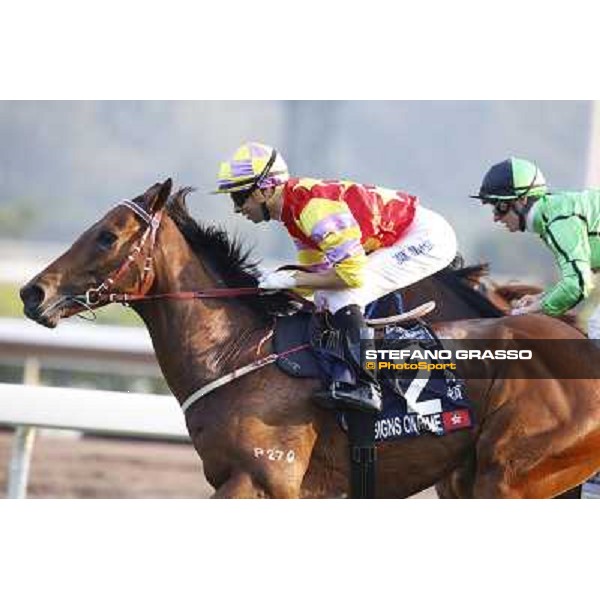 Joao Moreira on Design on Rome wins the Longines Hong Kong Cup Hong Kong,12/12/2014 ph.Stefano Grasso