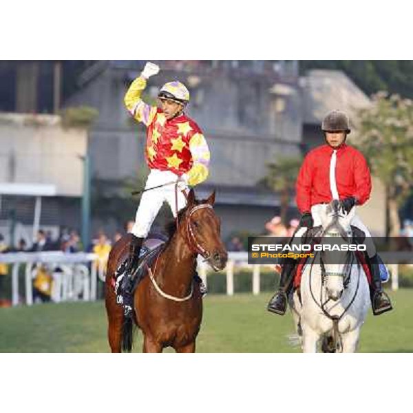 Joao Moreira on Design on Rome wins the Longines Hong Kong Cup Hong Kong,12/12/2014 ph.Stefano Grasso
