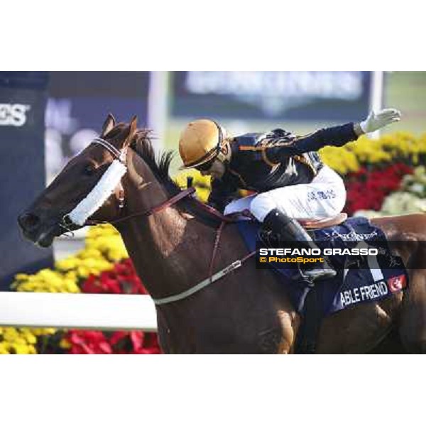 Joao Morera on Able Friend wins the Longines Hong Kong Mile Hong Kong,12/12/2014 ph.Stefano Grasso