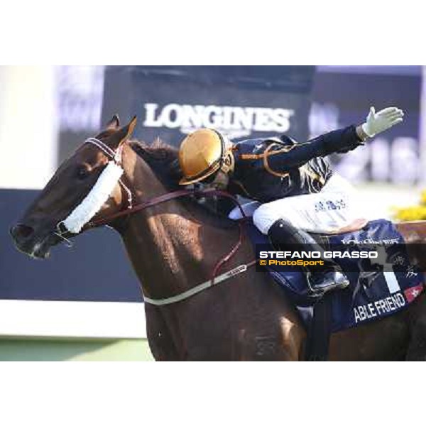 Joao Morera on Able Friend wins the Longines Hong Kong Mile Hong Kong,12/12/2014 ph.Stefano Grasso