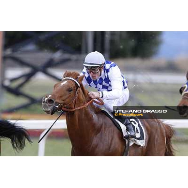 Oliver Wilson on Traditional Chic wins the Premio Sansonetto Roma Capannelle racecourse,31st january 2015 ph.Stefano Grasso