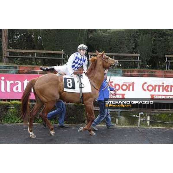 Oliver Wilson on Traditional Chic wins the Premio Sansonetto Roma Capannelle racecourse,31st january 2015 ph.Stefano Grasso