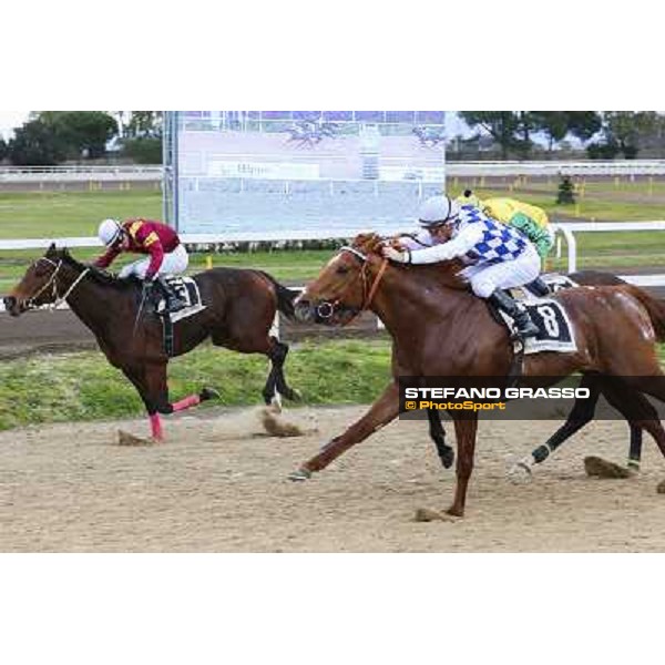31 gennaio 2015 ROMA - Capannelle racecourse - Oliver Wilson on Traditional Chic wins the Premio Sansonetto photo Domenico Savi/GRASSO
