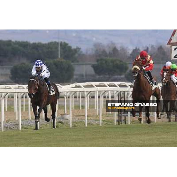 1 marzo 2015 ROMA -Ippodromo Capannellle Capannelle Premio Donatello vince Gregorio Arena su Winklemann photo Domenico Savi/GRASSO